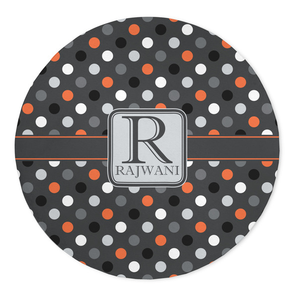 Custom Gray Dots 5' Round Indoor Area Rug (Personalized)