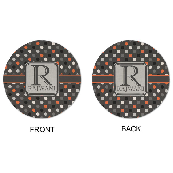 Gray Dots Round Linen Placemats - APPROVAL (double sided)