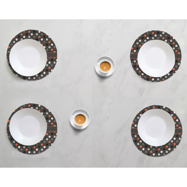 Gray Dots Round Linen Placemats - LIFESTYLE (set of 4)