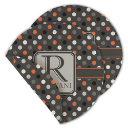 Gray Dots Round Linen Placemat - Double Sided - Set of 4 (Personalized)