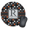 Gray Dots Round Mouse Pad