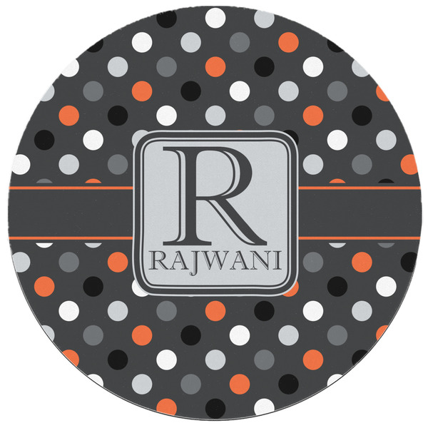 Gray Dots Round Mousepad - APPROVAL