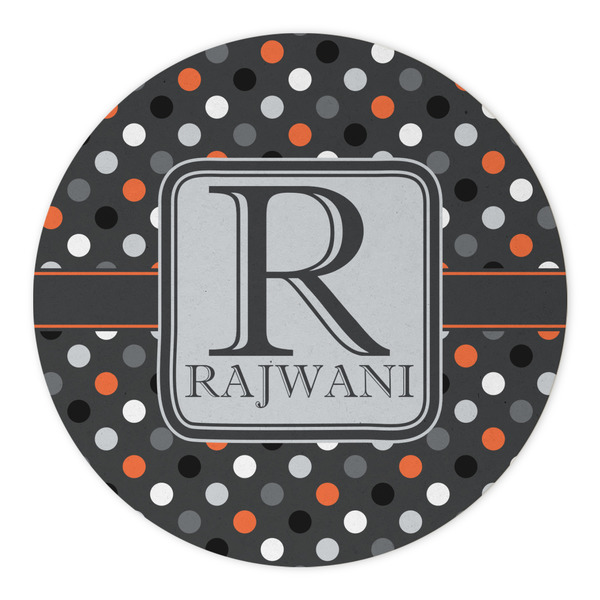 Gray Dots Round Paper Coaster - Approval