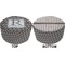 Gray Dots Round Pouf Ottoman (Top and Bottom)