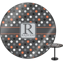 Gray Dots Round Table - 24" (Personalized)