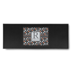 Gray Dots Rubber Bar Mat (Personalized)