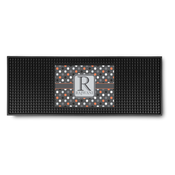 Custom Gray Dots Rubber Bar Mat (Personalized)