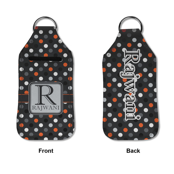 Gray Dots Sanitizer Holder Keychain - Large APPROVAL (Flat)