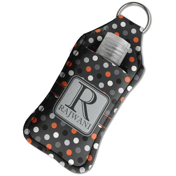 Gray Dots Sanitizer Holder Keychain - Large in Case