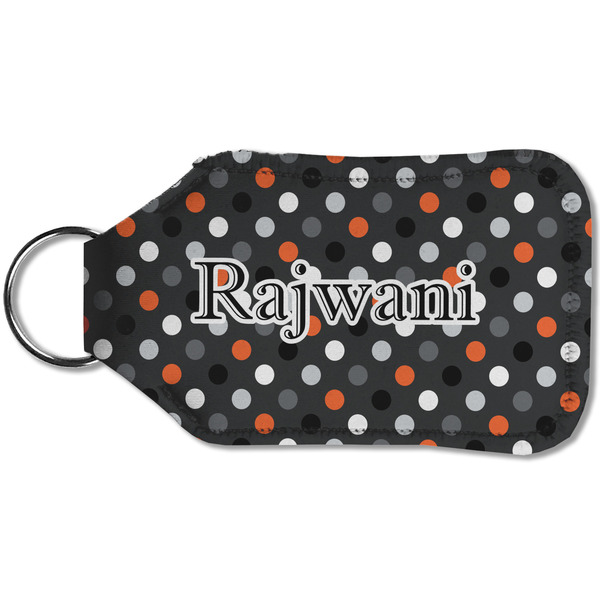 Gray Dots Sanitizer Holder Keychain - Small (Back)