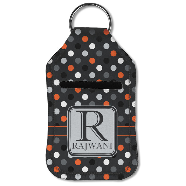 Gray Dots Sanitizer Holder Keychain - Small (Front Flat)