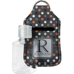 Gray Dots Hand Sanitizer & Keychain Holder - Small (Personalized)