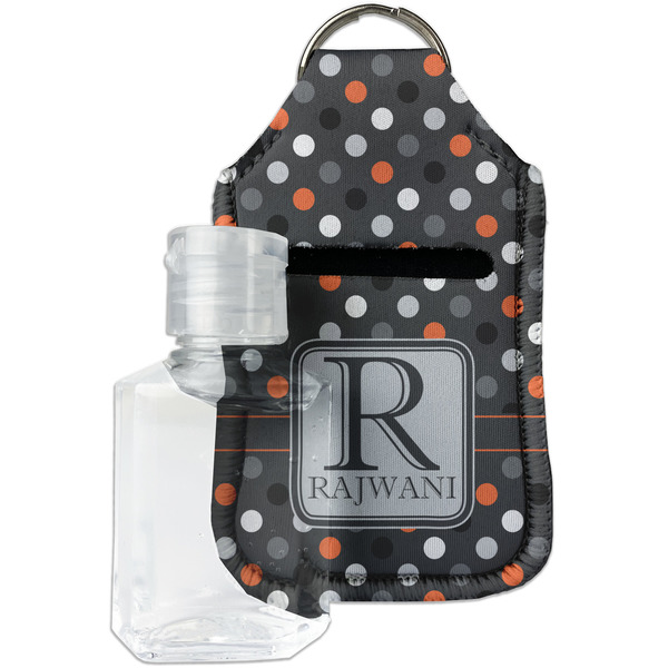 Custom Gray Dots Hand Sanitizer & Keychain Holder (Personalized)