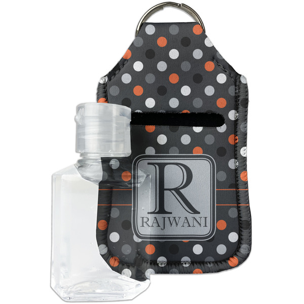 Custom Gray Dots Hand Sanitizer & Keychain Holder - Small (Personalized)