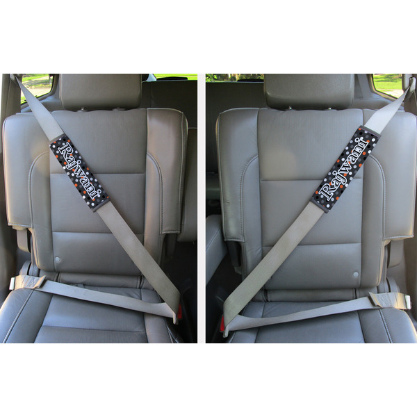 Gray Dots Seat Belt Covers (Set of 2 - In the Car)