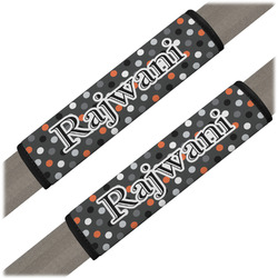 Gray Dots Seat Belt Covers (Set of 2) (Personalized)