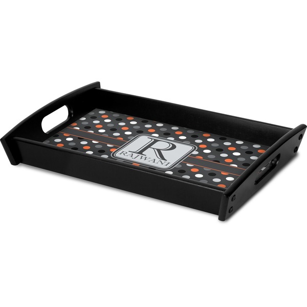 Gray Dots Serving Tray Black - Corner