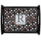 Gray Dots Black Wooden Tray - Large (Personalized)
