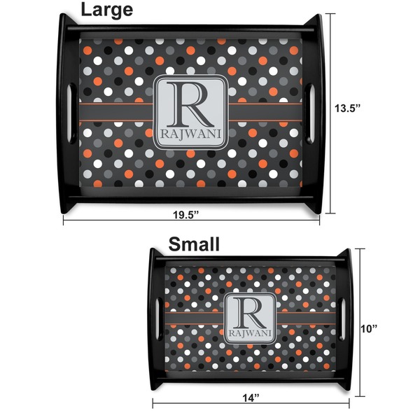 Gray Dots Serving Tray Black Sizes