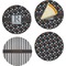 Gray Dots Set of 4 Glass Appetizer / Dessert Plate 8" (Personalized)