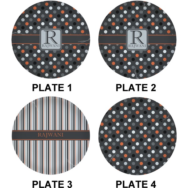 Gray Dots Set of Lunch / Dinner Plates (Approval)