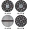 Gray Dots Set of Lunch / Dinner Plates (Approval)