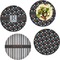 Gray Dots Set of 4 Glass Lunch / Dinner Plate 10" (Personalized)