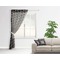 Gray Dots Sheer Curtain With Window and Rod - in Room Matching Pillow