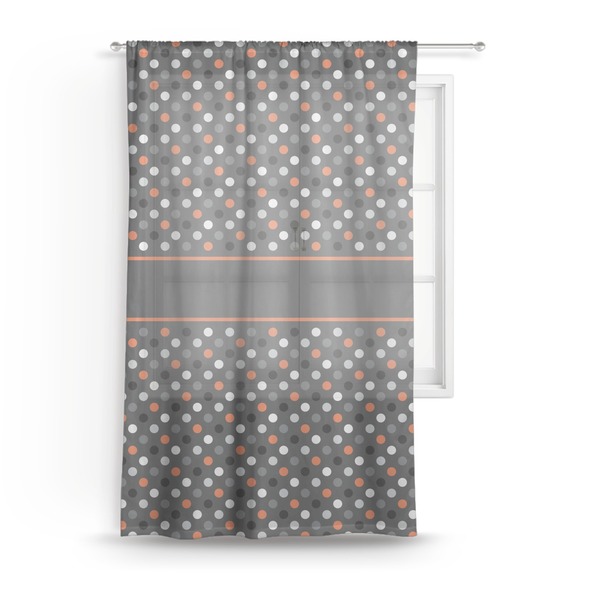 Custom Gray Dots Sheer Curtain - 50"x84"
