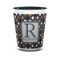 Gray Dots Ceramic Shot Glass - 1.5 oz - Two Tone - Single (Personalized)