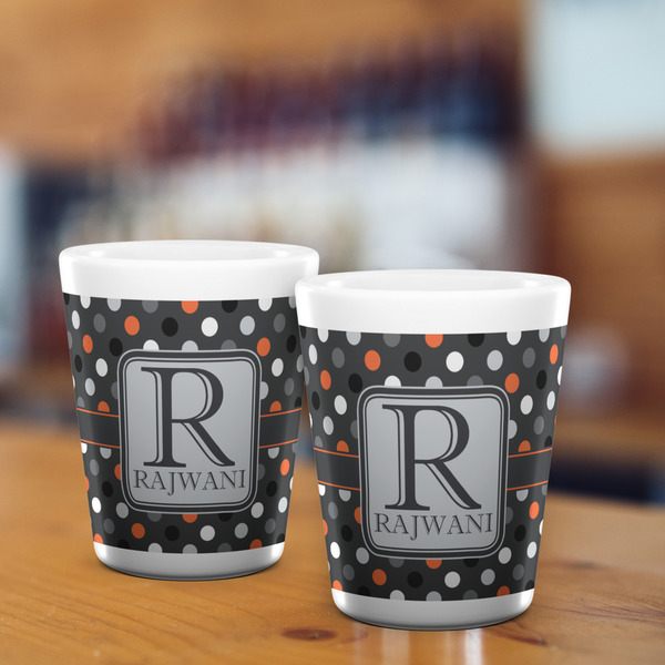 Gray Dots Shot Glass - White - LIFESTYLE
