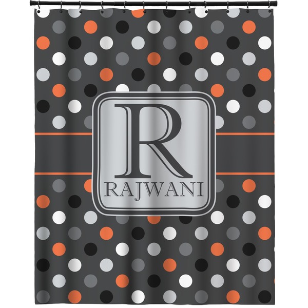 Custom Gray Dots Extra Long Shower Curtain - 70"x84" (Personalized)