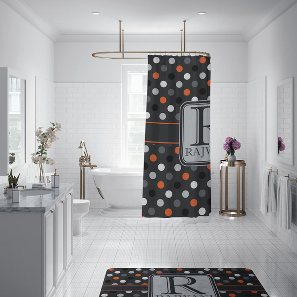Gray Dots Shower Curtain - Custom Size