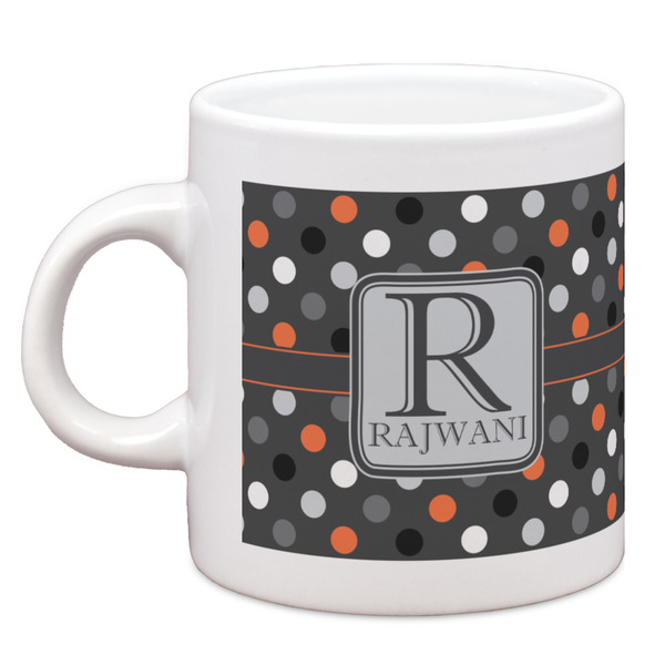 Custom Gray Dots Espresso Cup (Personalized)