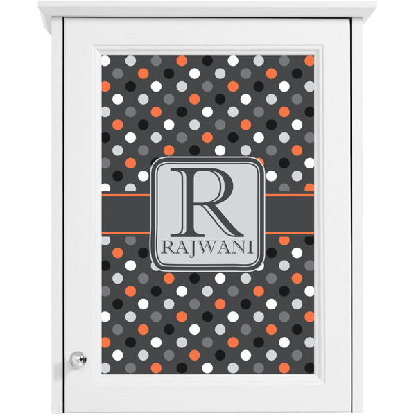 Gray Dots Single White Cabinet Decal