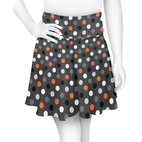 Custom Gray Dots Skater Skirt - Large