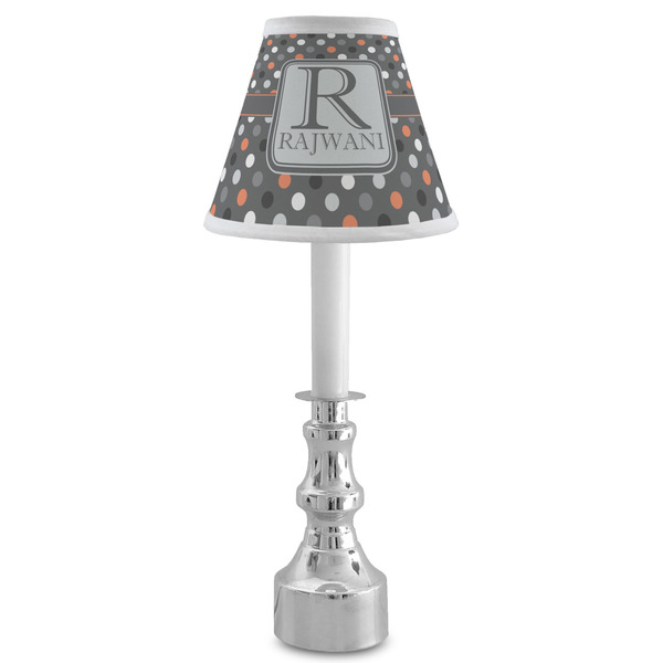 Gray Dots Small Chandelier Lamp - LIFESTYLE (on candle stick)