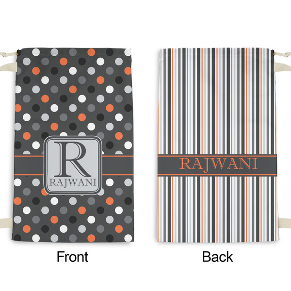 Gray Dots Small Laundry Bag - Front & Back View