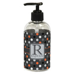 Gray Dots Plastic Soap / Lotion Dispenser (8 oz - Small - Black) (Personalized)