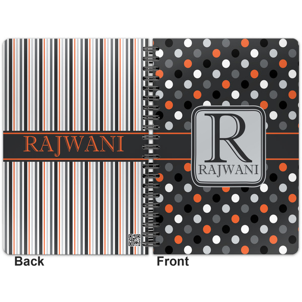 Gray Dots Spiral Journal 7 x 10 - Apvl