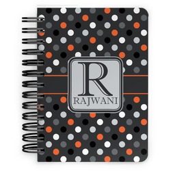 Gray Dots Spiral Notebook - 5x7 w/ Name and Initial