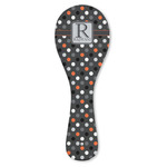 Gray Dots Ceramic Spoon Rest (Personalized)