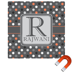 Gray Dots Square Car Magnet - 6" (Personalized)