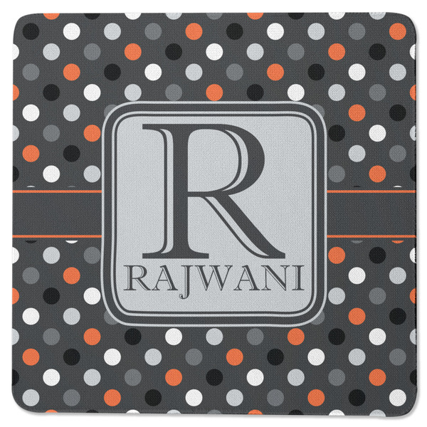Gray Dots Square Coaster Rubber Back - Single