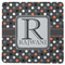 Gray Dots Square Rubber Backed Coaster (Personalized)