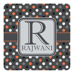 Gray Dots Square Decal (Personalized)
