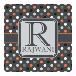 Gray Dots Square Decal (Personalized)