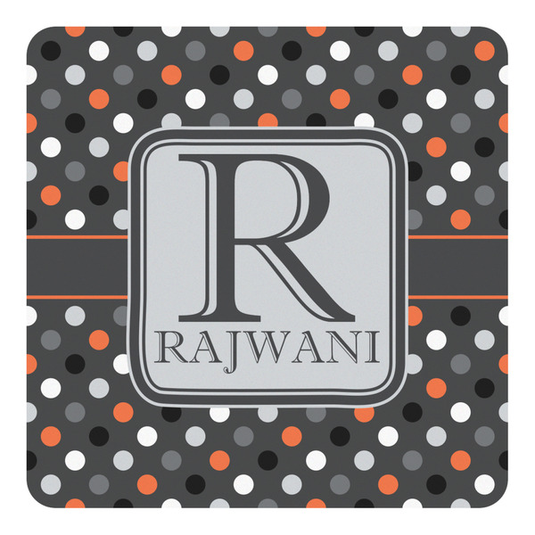 Custom Gray Dots Square Decal - Small (Personalized)