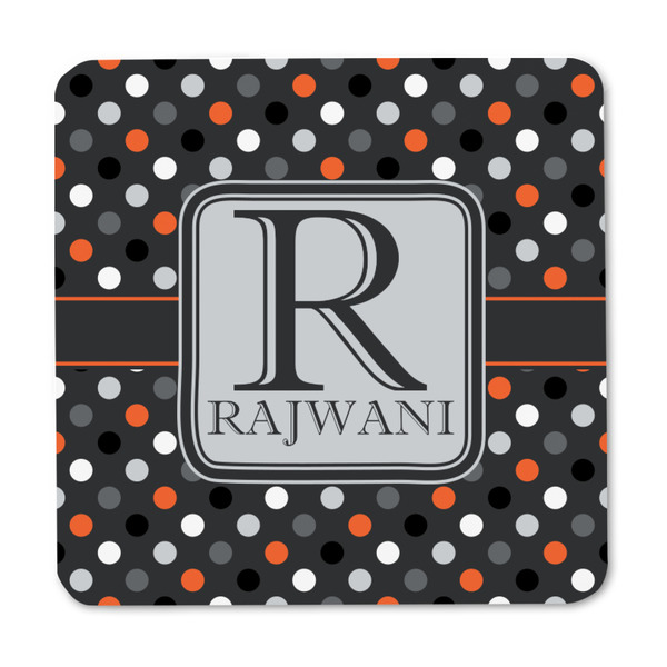 Gray Dots Square Fridge Magnet - FRONT