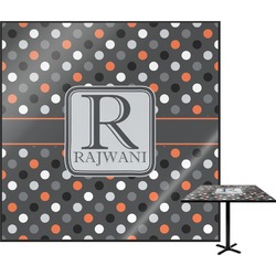 Gray Dots Square Table Top - 30" (Personalized)
